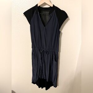 Parker Black and Blue Mesh Dress